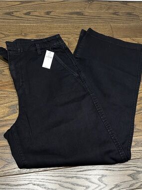 GAP Black Loose Khaki Pants with Brass Zipper